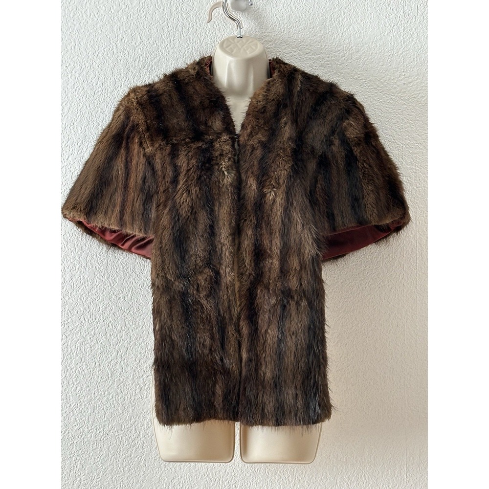 Vintage 50s‎ Muskrat Mahogany Brown Fur Stole Wrap Shawl Quite Luxury Old Money